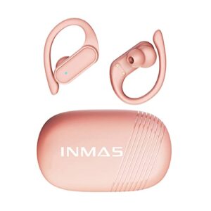 1 set wireless earphones music game call bone conduction stereo sound bluetooth-compatible 5.3 headphones for sports pink