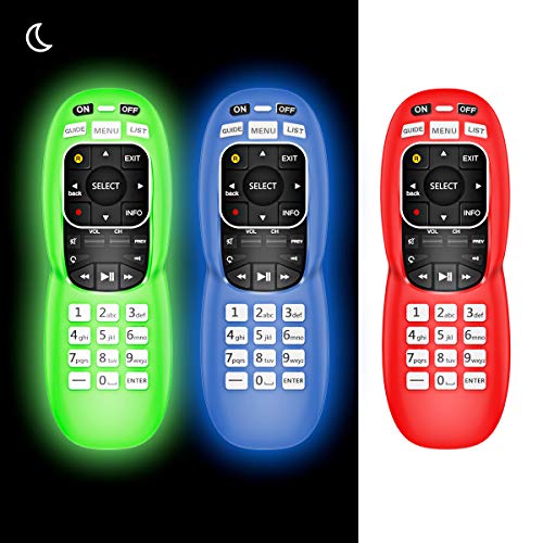 TOLUOHU(3 Pack) Case for DirecTV Remote Control,Silicone Case Cover Sleeve Skin for DirecTV Remote RC73 RC70 RC70H RC71 RC71H RC72 RC73B with Lanyard-Glow in Dark