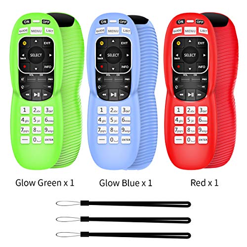 TOLUOHU(3 Pack) Case for DirecTV Remote Control,Silicone Case Cover Sleeve Skin for DirecTV Remote RC73 RC70 RC70H RC71 RC71H RC72 RC73B with Lanyard-Glow in Dark