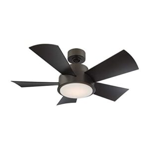 vox indoor and outdoor 5-blade 38in smart ceiling fan in bronze with 3000k led light kit and remote control works with alexa and ios or android app