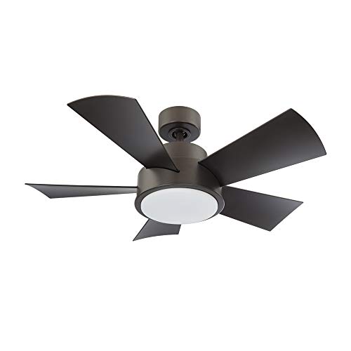 Vox Indoor and Outdoor 5-Blade 38in Smart Ceiling Fan in Bronze with 3000K LED Light Kit and Remote Control works with Alexa and iOS or Android App