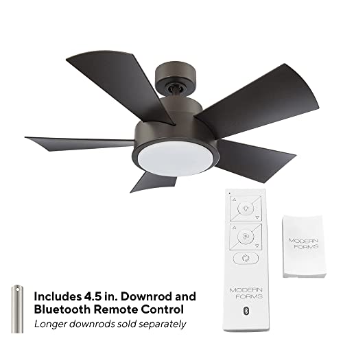 Vox Indoor and Outdoor 5-Blade 38in Smart Ceiling Fan in Bronze with 3000K LED Light Kit and Remote Control works with Alexa and iOS or Android App