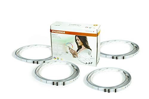 SYLVANIA Smart ZigBee Flex Strip Full Color and Tunable White Starter Kit, Works with SmartThings, Wink, and Amazon Echo Plus, Hub Needed for Alexa / Google Assistant - 4 Pack (70805)
