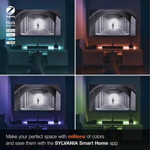 SYLVANIA Smart ZigBee Flex Strip Full Color and Tunable White Starter Kit, Works with SmartThings, Wink, and Amazon Echo Plus, Hub Needed for Alexa / Google Assistant - 4 Pack (70805)