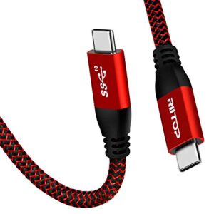 riitop usb c to c cable 100w [5ft, 20gbps], usb 3.2 type-c gen 2×2 cable with e-marker (thunderbolt 3 compatible) support pd fast charge / 4k video braided cord for macbook pro, usb-c monitor, ssd