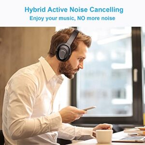 ABVANC Hybrid Active Noise Cancelling Headphones Wireless Over Ear Bluetooth Headphones, Hi-Res Audio, Deep Bass, Comfortable Fit, for Travel Home Office