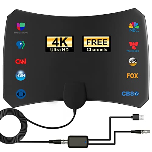 TV Antenna, Antenna TV Digital HD Indoor 180+ Miles Long Range Indoor HDTV Antenna Support 4K 1080p All Older TVs VHF UHF TV Free Local Channels Digital HD Antenas