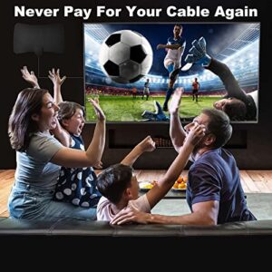 TV Antenna, Antenna TV Digital HD Indoor 180+ Miles Long Range Indoor HDTV Antenna Support 4K 1080p All Older TVs VHF UHF TV Free Local Channels Digital HD Antenas