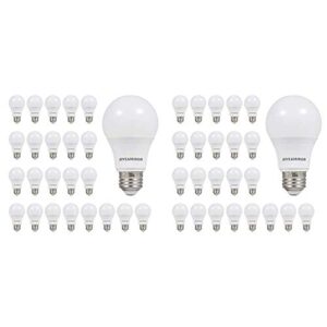 sylvania a19 led light bulb, 60w equivalent, 24 soft white bulbs and 24 daylight bulbs (48 bulbs total)