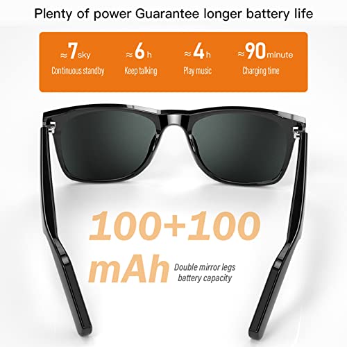 Loluka Smart Wireless Bluetooth Glasses Headphone Audio Sunglasses Open Ear Headphones Music Hands-Free Calling Speaker for Men Women