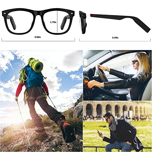 Loluka Smart Wireless Bluetooth Glasses Headphone Audio Sunglasses Open Ear Headphones Music Hands-Free Calling Speaker for Men Women