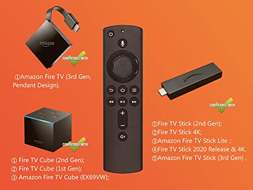 MYHGRC Replacement Alexa Voice Remote (2nd Gen) for Amazon 2nd Gen Fire TV Cube and Fire TV Stick 1st Gen Fire TV Cube Fire TV Stick 4K and 3rd Gen Amazon Fire TV-1step to Pair