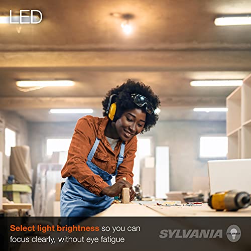 SYLVANIA 4ft LED Strip Light, 20W Equivalent, CCT 3 Color Select, 3000K/4000K/5000K, Linear Ceiling Luminaire - 1 Pack (61453)