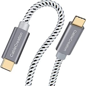 CableCreation USB C to USB C Cable 10 FT 60W, Braided USB Type C Fast Charging Cable, USB C Cable to USB C 3A 480Mbps Data for MacBook Pro Air Galaxy S22 Ultra/S21/S20+ Pixel 4/5 etc. 3m Space Gray