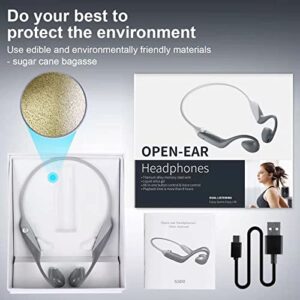 HCMOBI Open Ear Comfort Headphones, Soft Silicone and Skin Friendly, Air Conduction Headsets, 10H Playtime with Mic, Hi-Fi Stereo, ENC Noise Reduction, IP45 Waterproof, for Running, Workout, Cycling