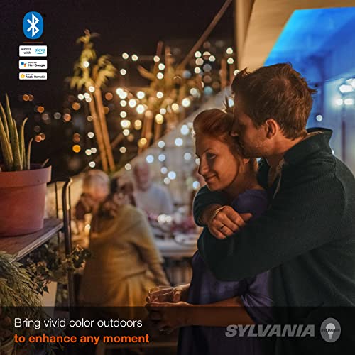 Sylvania Smart 16.4 ft Bluetooth Mesh LED Flex Light Strip Outdoor Starter Kit for Alexa / Google / Apple HomeKit, RGBTW Full Color, Dimmable, Accessories Included, Outdoor Rated - 1 Pack (75777)