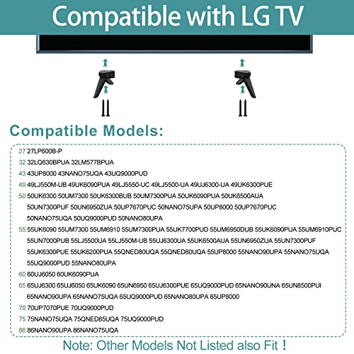 TV Mount Screws for LG TV Stand Replacement Base Screw, TV Stand Screw for LG 27" 32" 43" 49" 50" 55" 60" 65" 70" 75" 86" TV Legs, TV Mounting Screws for LG TV Legs