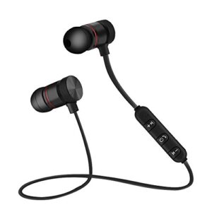 yoidesu wireless headphones, portable wireless bluetooth headphones magnetic earbuds sports earphone built-in microphone for iphone android(black)