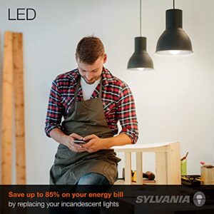 SYLVANIA LED Light Bulb, 75W Equivalent A19, Efficient 12W, 13 Year, Dimmable, 1100 Lumens, Frosted Finish, Bright White - 4 Pack (74427)