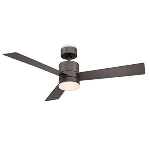 axis smart indoor and outdoor 3-blade ceiling fan 52in bronze with 3000k led light kit and remote control works with alexa, google assistant, samsung things, and ios or android app