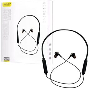 sanpanpai neckband headphones, earphones with tf card slot, ipx5 sport earbuds for running, in-ear headset lightweight earphones – black