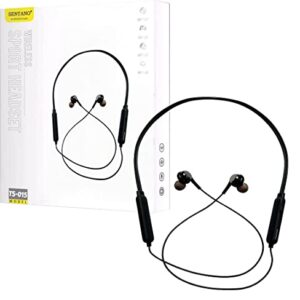 Sanpanpai Neckband Headphones, Earphones with TF Card Slot, IPX5 Sport Earbuds for Running, in-Ear Headset Lightweight Earphones - Black