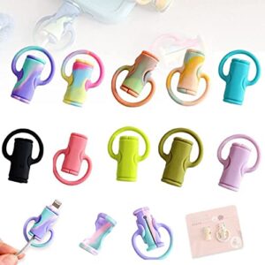 luocy 2 in 1 data cable protector, cute silicone data cable winder, mobile phone charger data cable anti-break protection storage tool, universal mini data cable protective cover (all(10pcs))