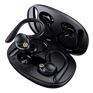 qlxaqlx true wireless earbuds via bluetooth,running,working, headphones,waterproof and dust resistant, up to 50h battery life, black