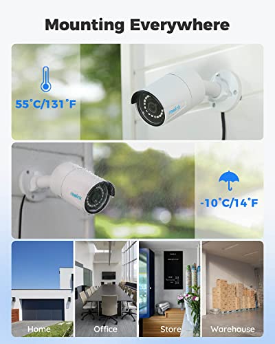 REOLINK 8CH 5MP Home Security Camera System, 6pcs Wired 5MP Outdoor PoE IP Cameras with Person Vehicle Detection, 8MP 8CH NVR with 2TB HDD for 24-7 Recording, RLK8-410B6-5MP