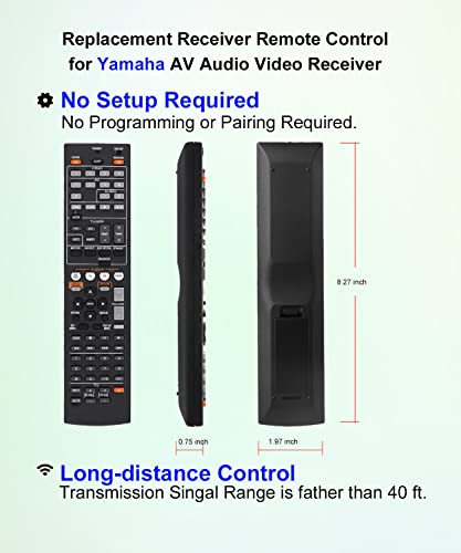 JISOWA Replacement for Yamaha Receiver Remote Control Universal RX-V367 RAV463 ZA11350 RX-V375 RX-V677 RX-V371 RAV331 WT92670 RX-V373 RAV432 RX-V577 RAV494 HTR-3063 RX-V473 RAV293 WR00270 RAV521