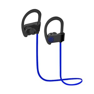 ondigo wx610 wireless, bluetooth headphones with microphone | waterproof, sweatproof sport earbuds, earphones with noise cancelling headset – blue/black