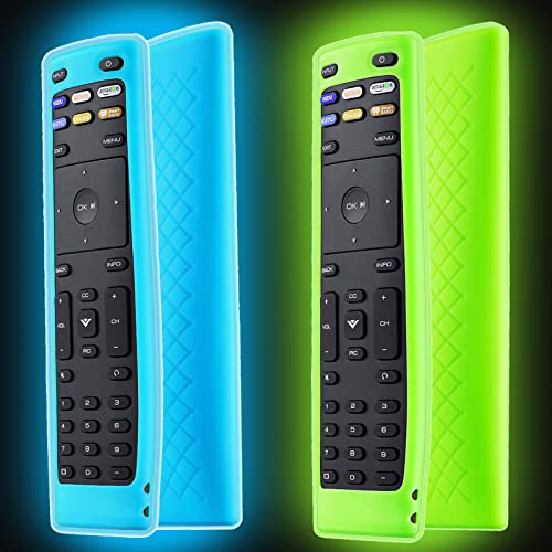 2 Pack Remote case for Vizio TV Controller, Silicone Remote Cover for Vizio XRT136 LCD LED TV Remote Controller, Smart TV Remote Skin Sleeve Glow in The Dark