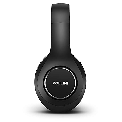 pollini Bluetooth Headphones Over Ear, Wireless Headset V5.0 with 6 EQ Modes, Soft Memory-Protein Earmuffs and Built-in Mic for iPhone/Android Cell Phone/PC/TV