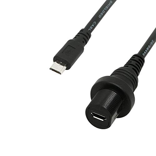 CERRXIAN 30cm Micro USB Mount Extension Dash Flush Cable for Car, Boat, Motorcycle, Truck Dashboard (Micro USB)