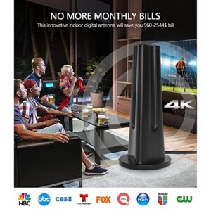 2022 Newest HD TV Antenna up 130 Miles Range-Indoor/Outdoor Antenna Support 4K 1080P All Older TV's & Smart TV, Digital Antenna with Amplifer Signal Booster