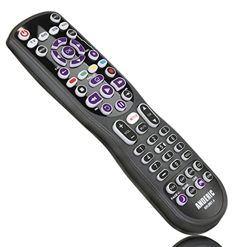 Universal 4-Device Fit for Roku Streaming Player/TV Remote Control with Macro, Learning, & Backlighting for All Roku TVs and Blu-Ray Players, Audio, Sound Bars - RRUR01.4