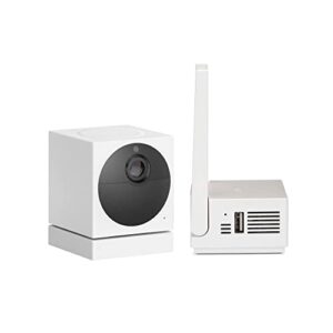 Wyze Cam Outdoor Starter Bundle (Base Station and 1 Cam), 1080p HD Indoor/Outdoor Wire-Free Smart Home Camera with Night Vision, 2-Way Audio, Works with Alexa & Google Assistant, White with Camo Skin