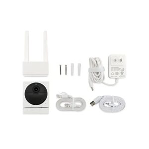 Wyze Cam Outdoor Starter Bundle (Base Station and 1 Cam), 1080p HD Indoor/Outdoor Wire-Free Smart Home Camera with Night Vision, 2-Way Audio, Works with Alexa & Google Assistant, White with Camo Skin