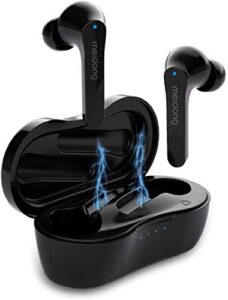 meidong true wireless earbuds, bluetooth earbuds headphones v5.0 ky06 in-ear earphones (black)