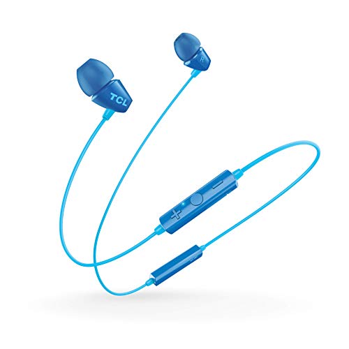 TCL SOCL100BT Wireless in-Ear Earbuds Bluetooth Headphones with Quick Charge and Built-in Mic - Ocean Blue, One Size