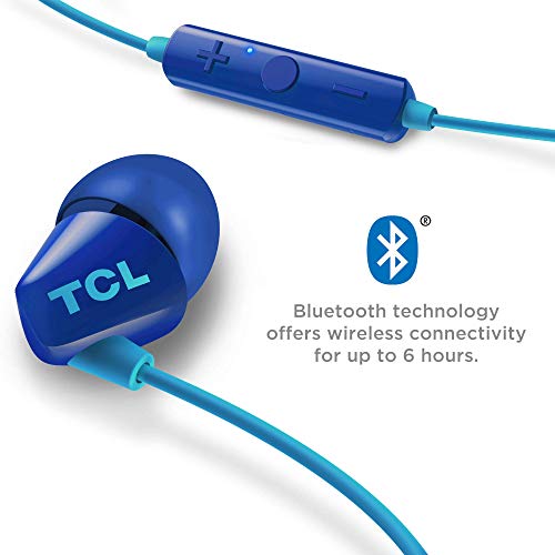 TCL SOCL100BT Wireless in-Ear Earbuds Bluetooth Headphones with Quick Charge and Built-in Mic - Ocean Blue, One Size