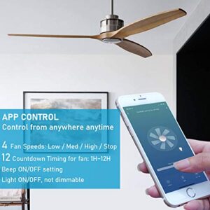 Smart WiFi Ceiling Fan Remote Control Kit, Universal Fan Remote, Controlled by Remote/WiFi/Voice, 3 Speeds 12 Timing, Compatible with Alexa, Google Assistant, Smart Life App, No Hub Required