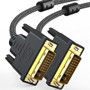 uooi dvi cable 10ft, dvi-d to dvi-d (24+1)– m/m double shielding digital cord with two ferrite core and pet braided for gaming, dvd, laptop, hdtv and projector – gold plated