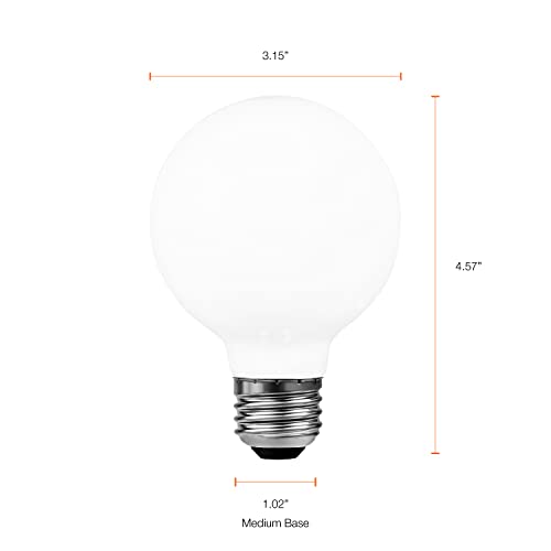 LEDVANCE Sylvania Reduced Eye Strain G25 Globe LED Light Bulb, 40W = 4.5W, 13 Year, Dimmable, Frosted, 5000K, Daylight - 6 Pack (41242)