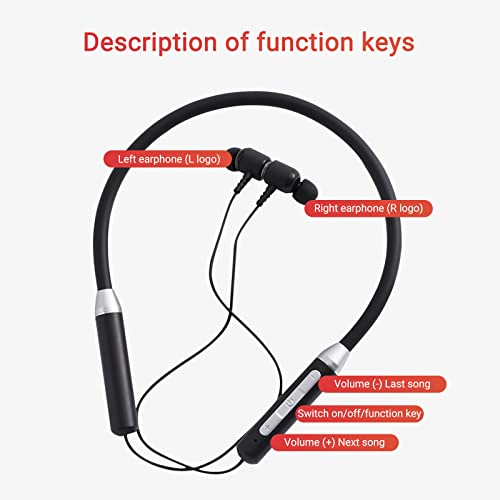 LADIGASU Neckband Bluetooth Headphones,HD Stereo Wireless Sports Earphones,Around Neck Bluetooth Headest Noise Cancelling Mic for Jogging or Cycling