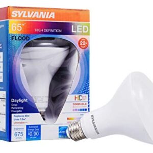 LEDVANCE 40028, Mediun, Daylight Sylvania LED BR30 Light Bulb, 65W Equivalent, Medium Base, Dimmable, 7.5W, 675 Lumen, Color 5000K, 1 Pack