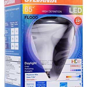 LEDVANCE 40028, Mediun, Daylight Sylvania LED BR30 Light Bulb, 65W Equivalent, Medium Base, Dimmable, 7.5W, 675 Lumen, Color 5000K, 1 Pack