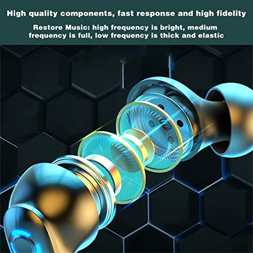 Qiopertar 2022 Hi-Fi TWS-Headphones Touch-Control Bluetooth 5.2 Insensible Wearing Wireless Earphones Polished Novelty Appearance Earbuds Headset Waterproof Headset for Sports