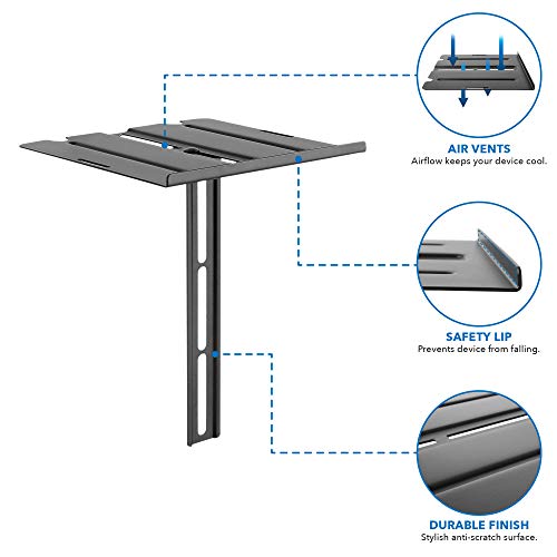 MOUNT-IT! Floating TV Shelf [6.6 lbs Capacity] [Dual Installation - Wall or TV] Single Shelf Mount for Television Components, DVD Players, Streaming Devices, Speakers, and Cable Box (Black)