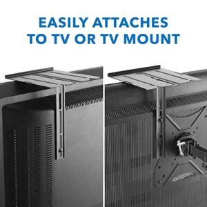 MOUNT-IT! Floating TV Shelf [6.6 lbs Capacity] [Dual Installation - Wall or TV] Single Shelf Mount for Television Components, DVD Players, Streaming Devices, Speakers, and Cable Box (Black)